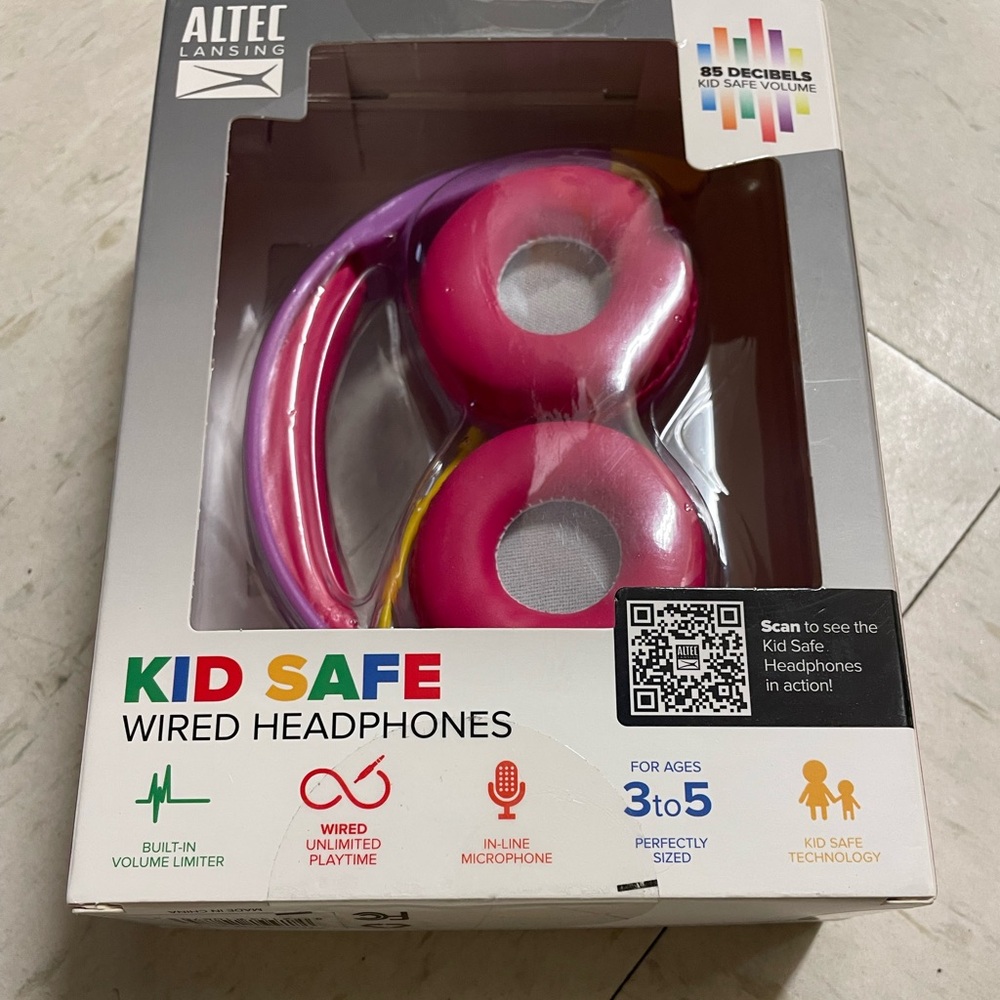 Altec Lansing Kid Safe Wired Headphones - Pink and Purple - Picture 1 of 4